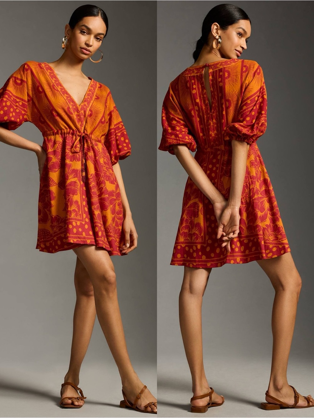 Farm Rio x Anthropologie | Printed V-Neck Tunic Dress XXS